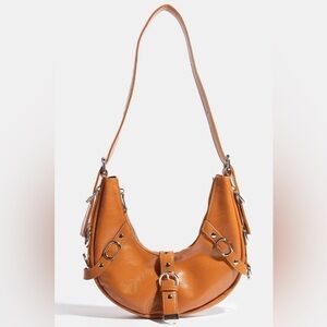 Fame Multi Belt Strap Accent Shoulder Bag